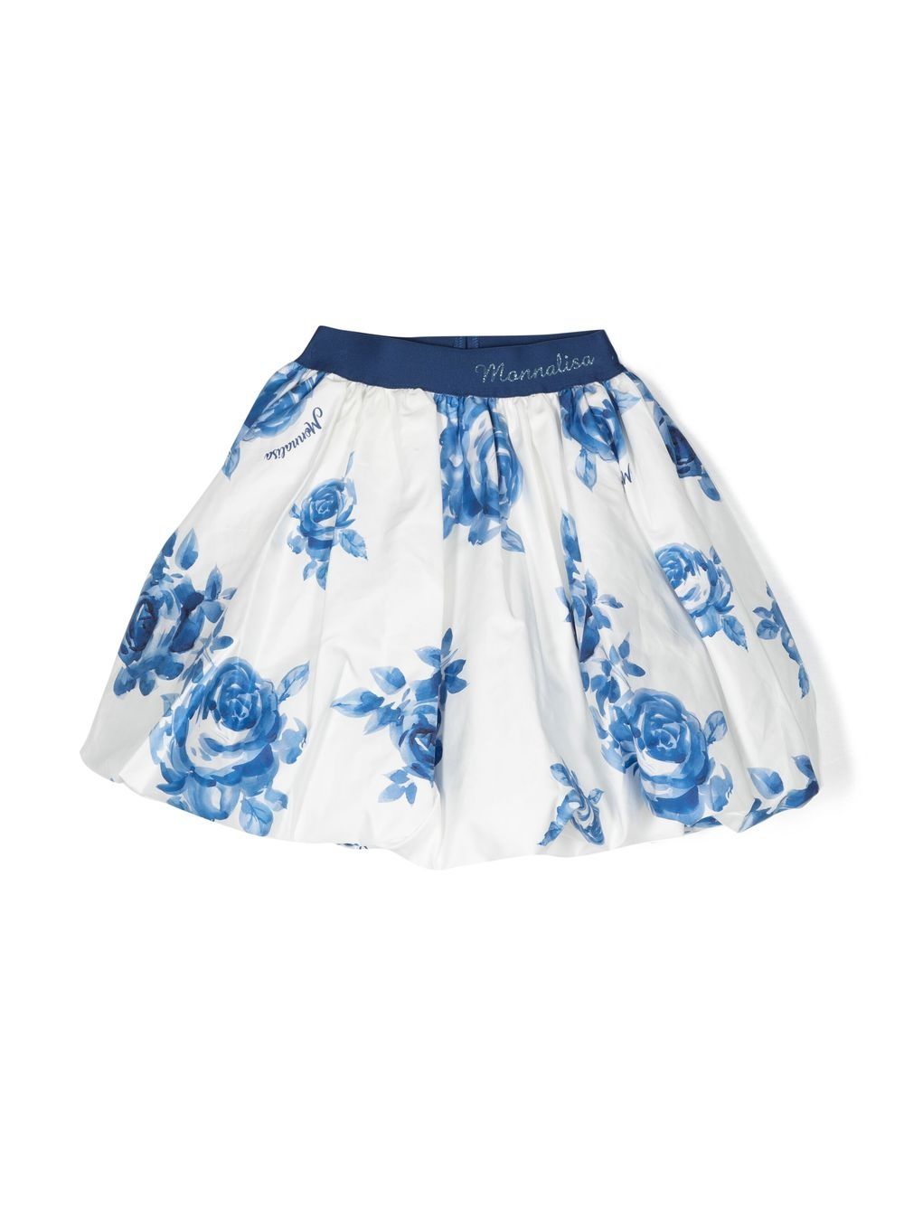 Monnalisa floral-print cotton skirt - White