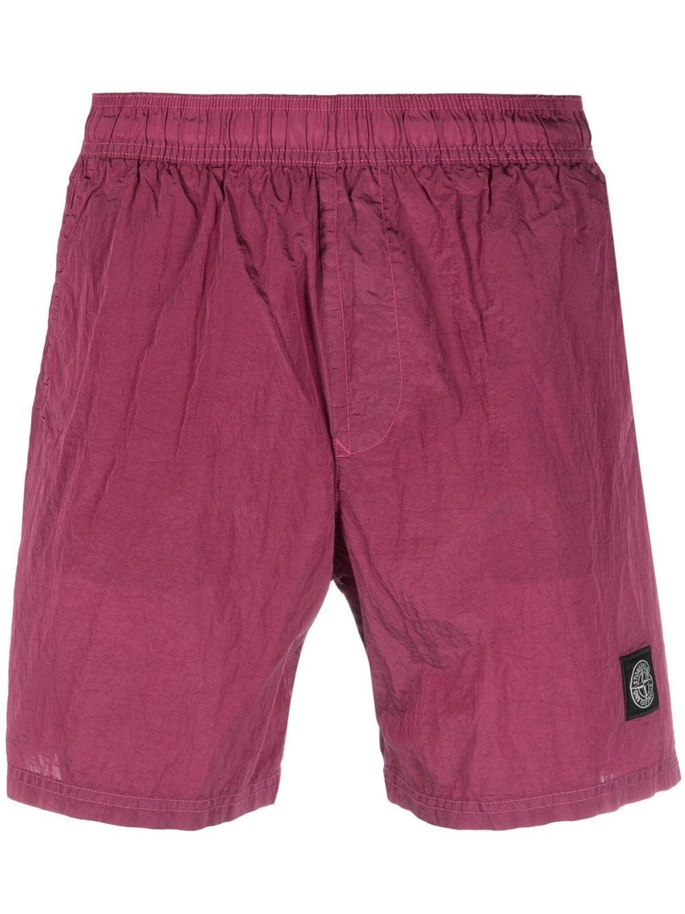 Stone Island Compass-patch Track Shorts In Pink