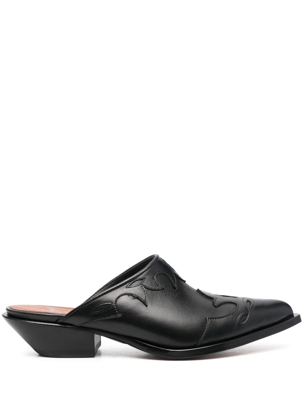 

Sonora point-toe leather cowboy mules - Black