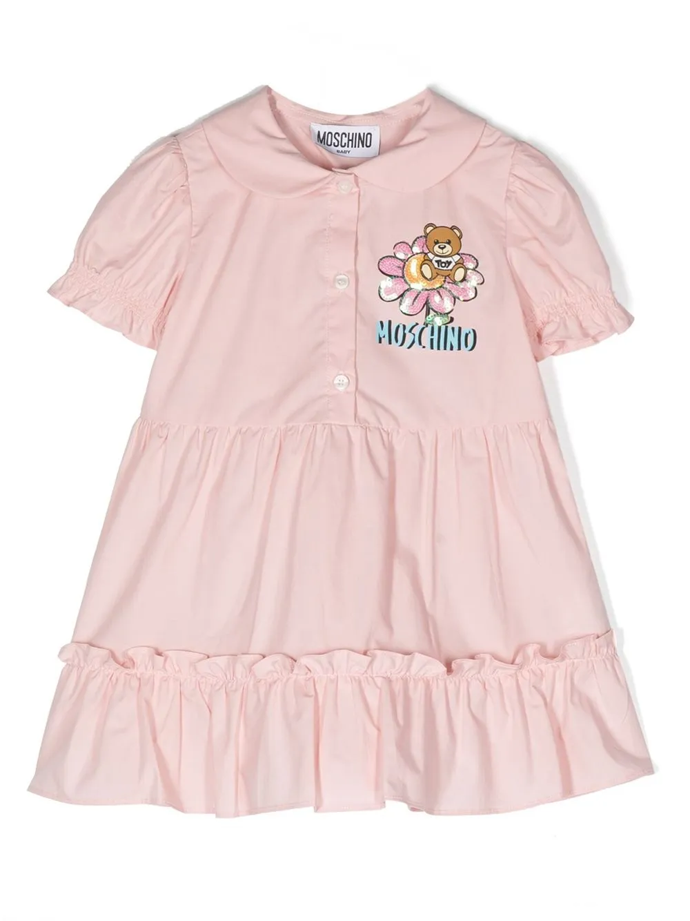 

Moschino Kids vestido con motivo Teddy Bear - Rosado