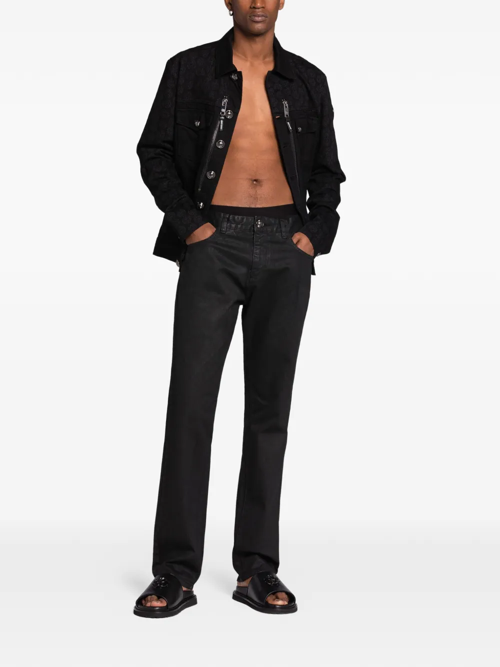  Roberto Cavalli Vaqueros Rectos - Negro 
