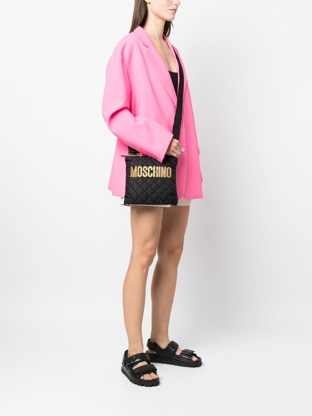 Moschino Gewatteerde crossbodytas - Zwart