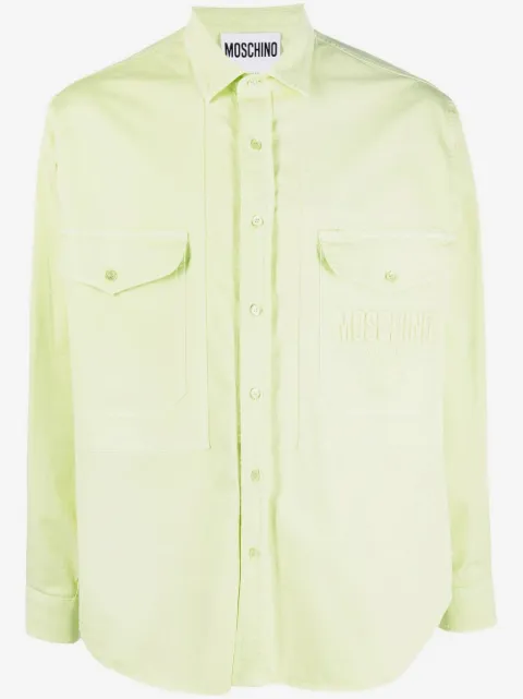 Moschino camisa con detalle del logo bordado