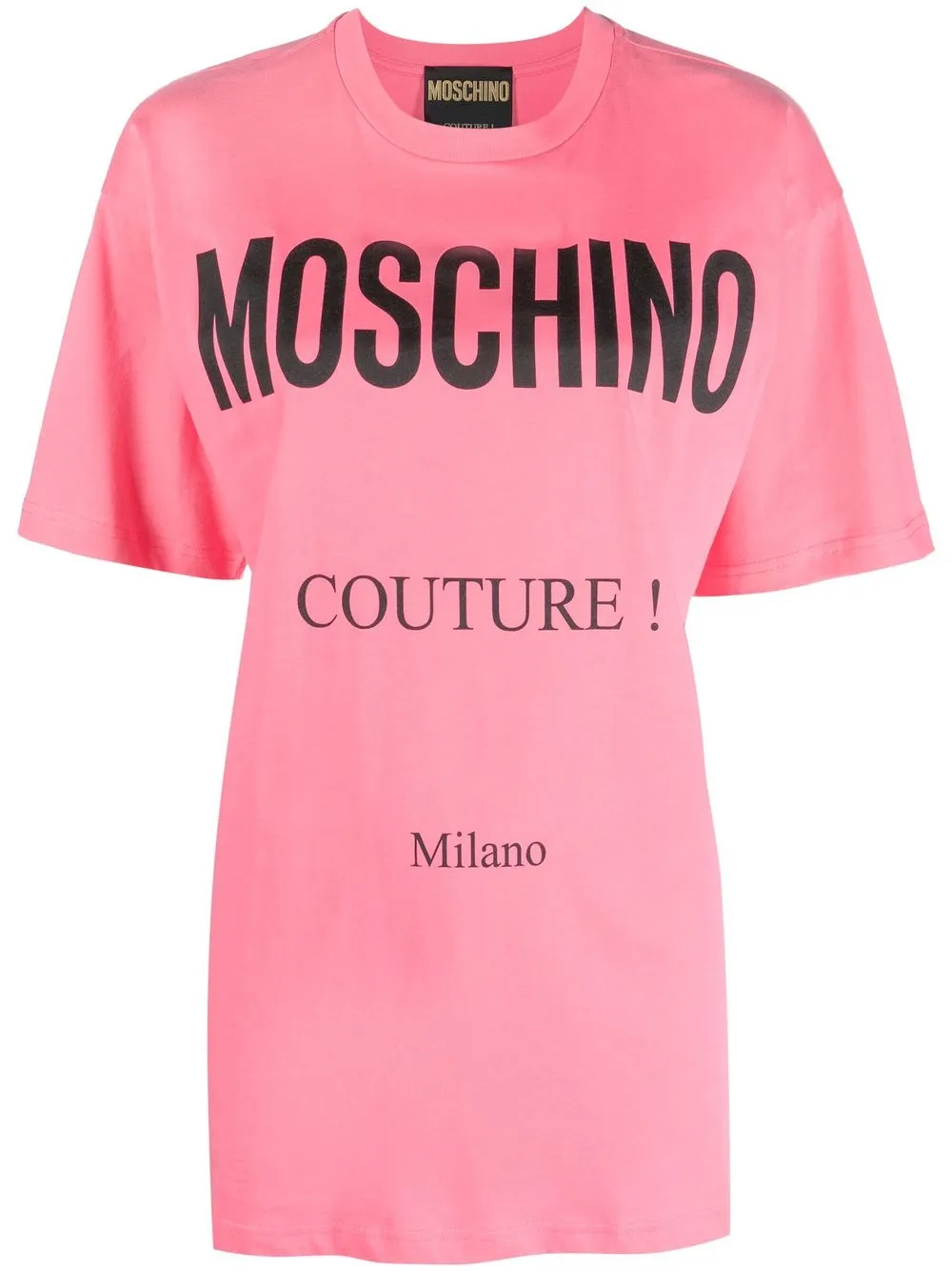 

Moschino oversized logo-print organic cotton T-shrt - Pink