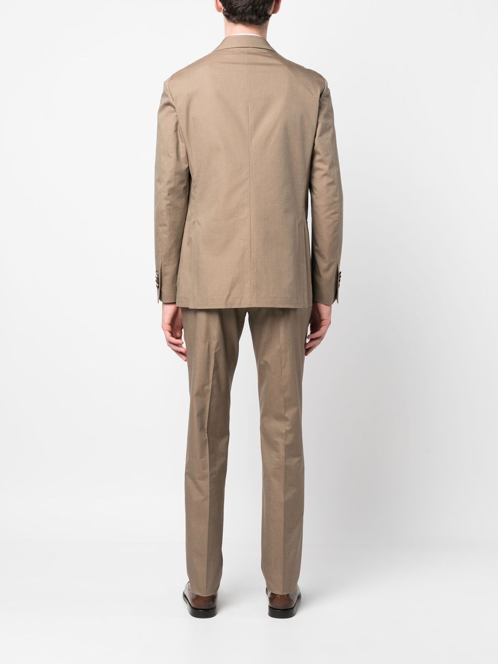 Shop Lardini Single-breasted Two-piece Suit In Brown