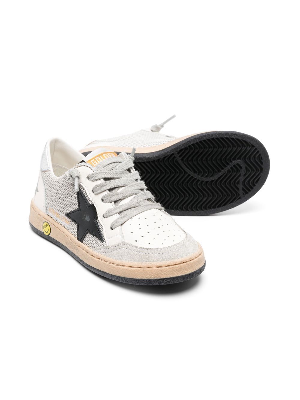 Shop Golden Goose Super-star Mesh-panel Trainers In Neutrals