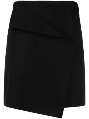 Alexander McQueen ブラック フレアスカート S アレキサンダーマックイーン ALEXANDER MCQUEEN シルク混 ネップ