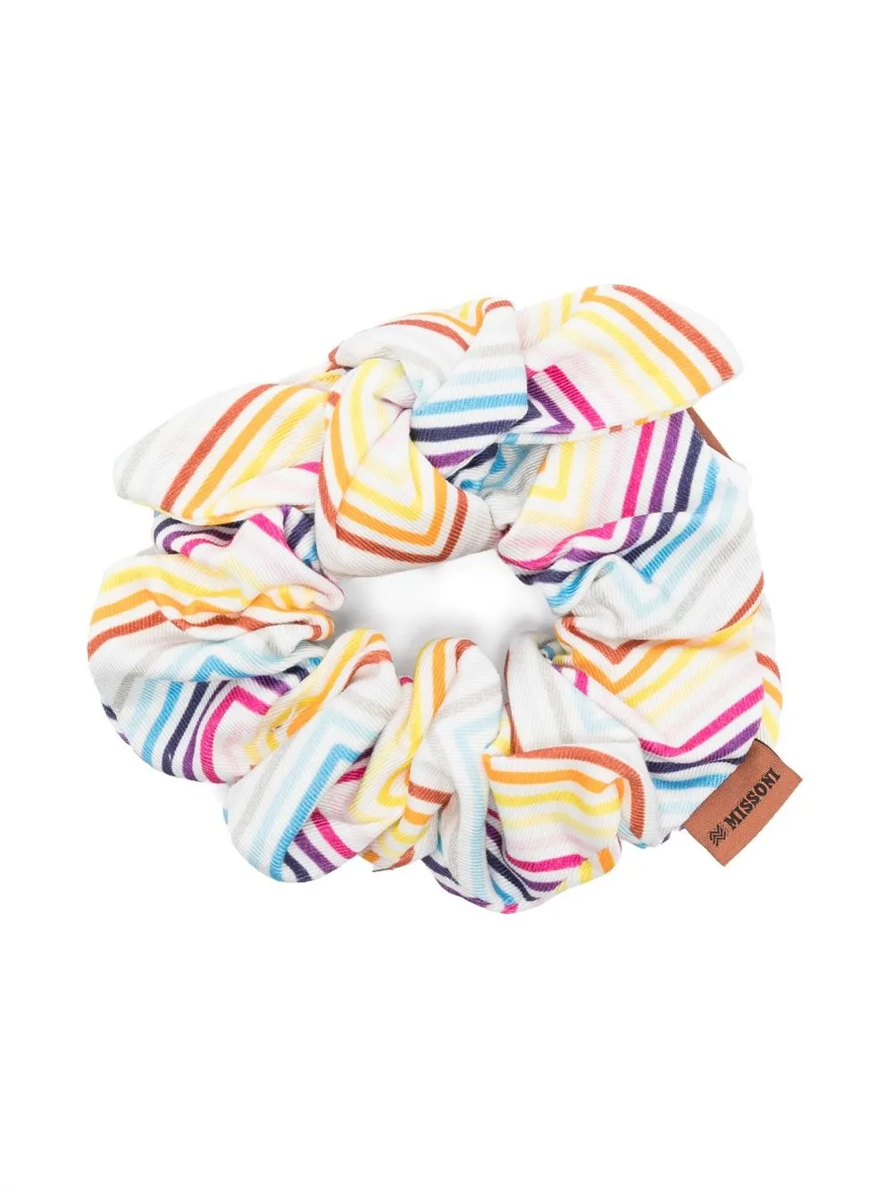 

Missoni Kids knotted zigzag-print scrunchy - White