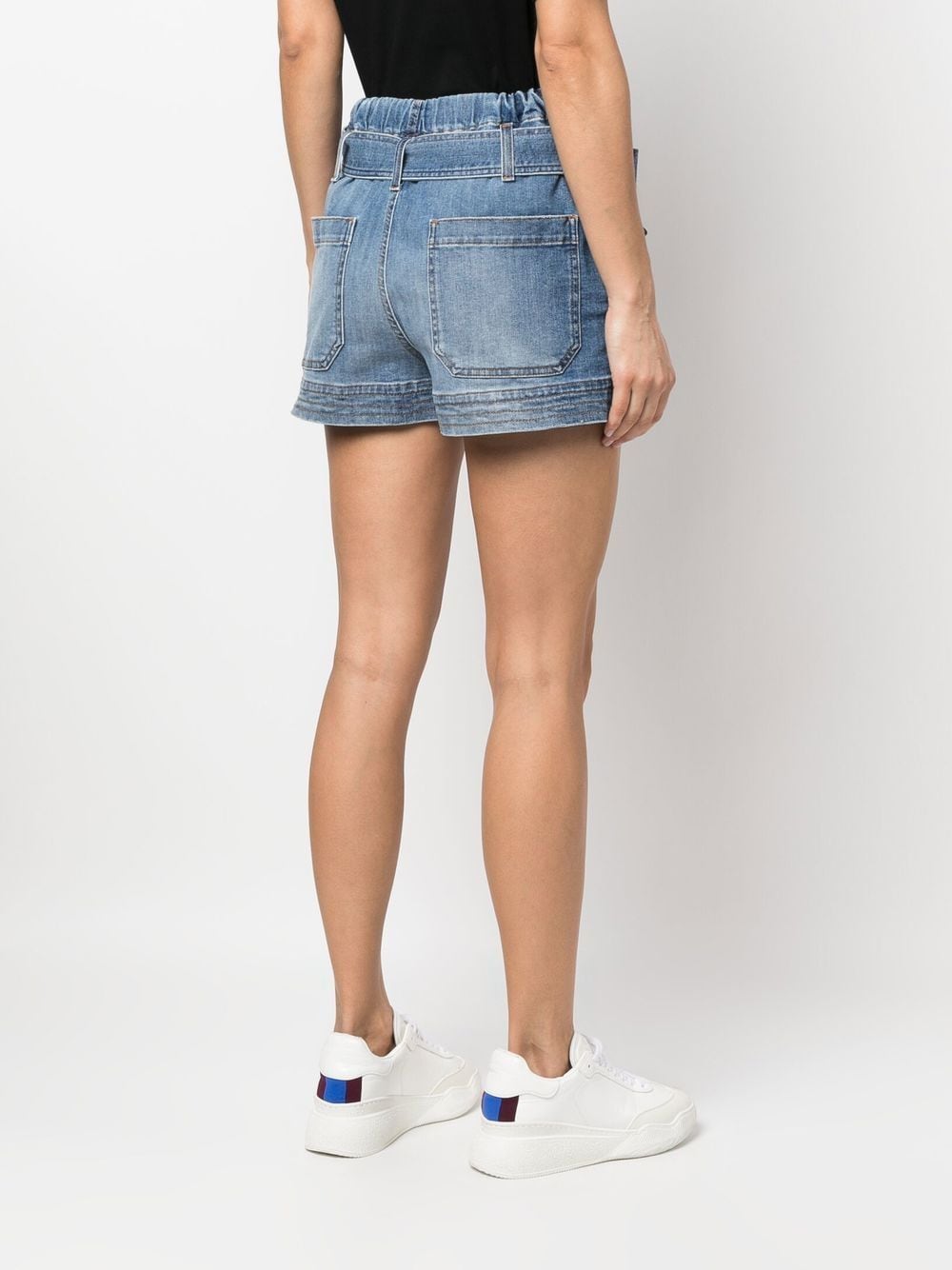 Shop Stella Mccartney Tie-waist Denim Shorts In Blau