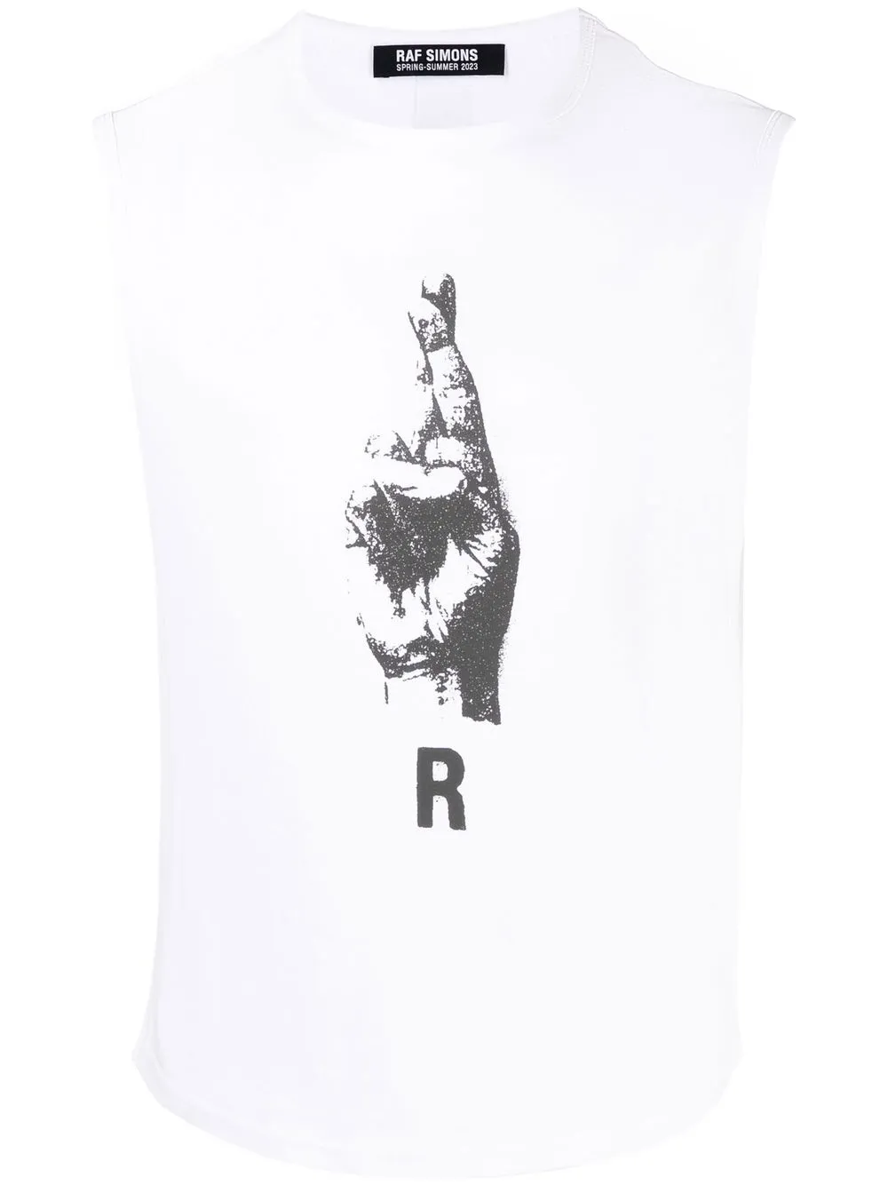 

Raf Simons graphic-print cotton vest - White