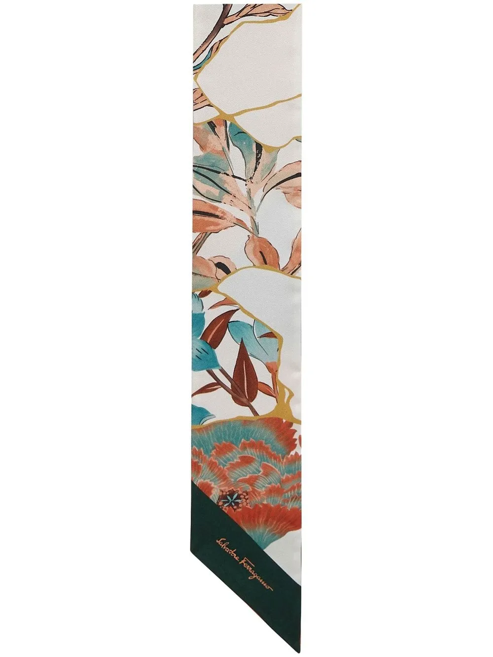 

Ferragamo mascada de seda Kintsugi - Verde