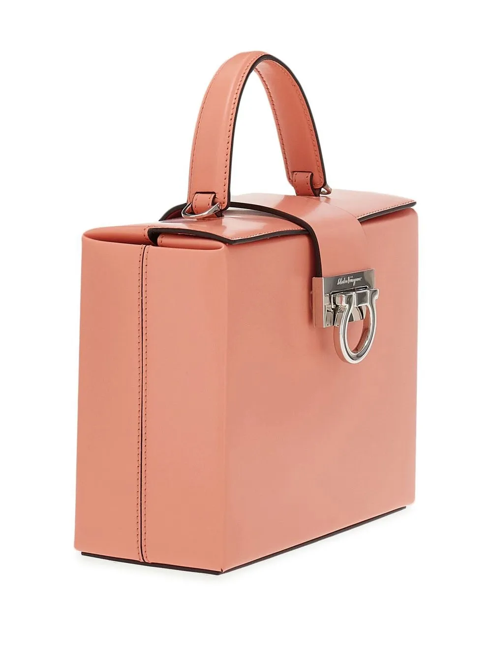 Ferragamo Trifolio Box Leather Tote Bag In Rosa