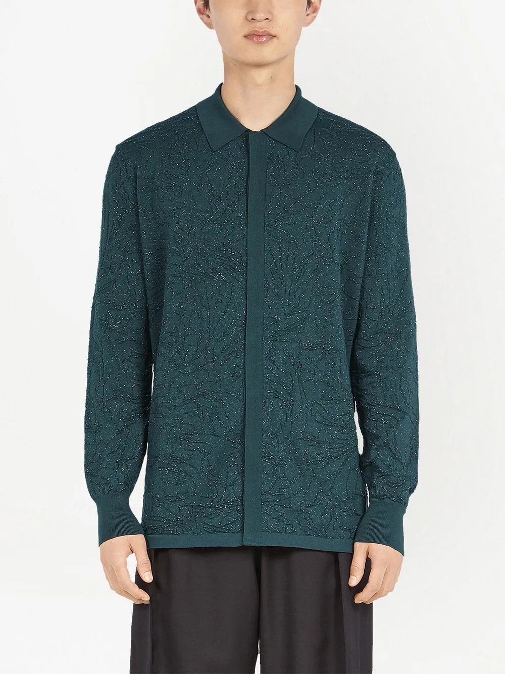 Ferragamo Gebreid overhemd - Blauw