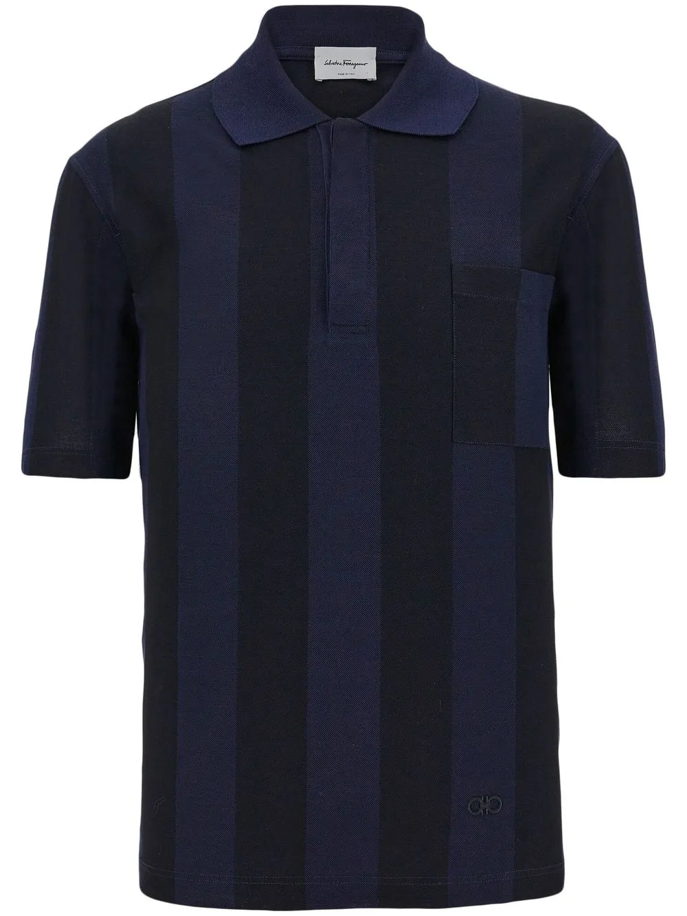 

Ferragamo playera tipo polo con rayas estampadas y diseño de dos tonos - Azul