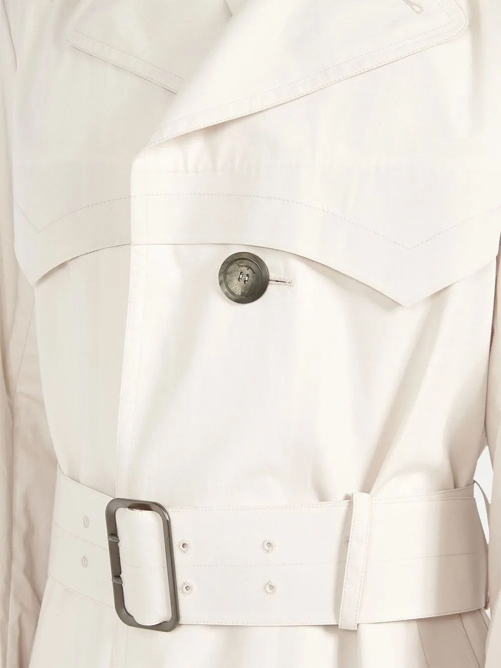 Ferragamo Trenchcoat met enkele rij knopen Wit