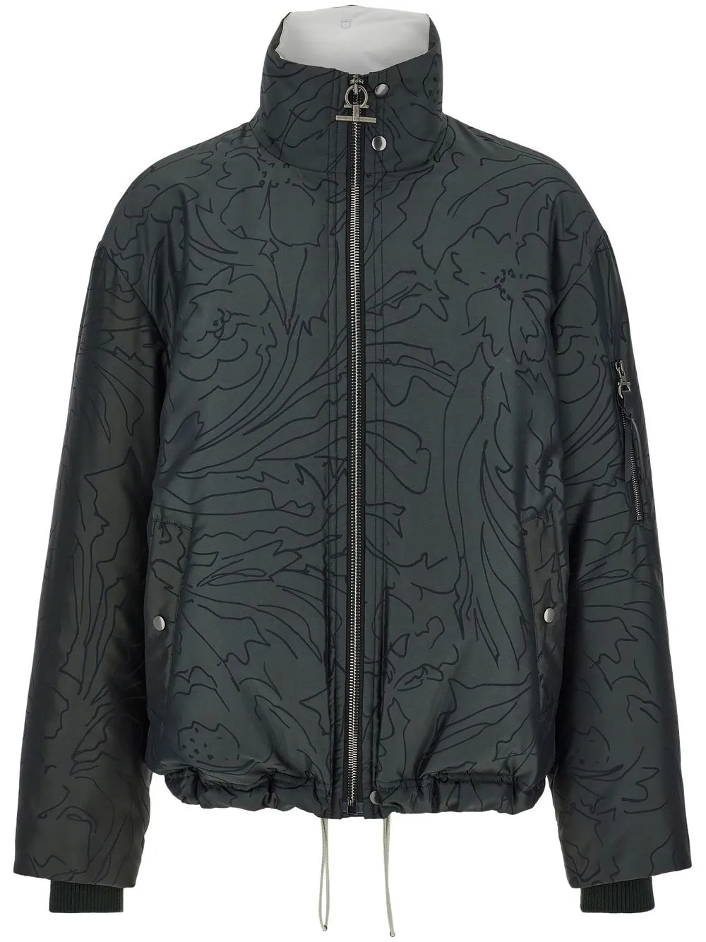 Ferragamo Feather Quilted Blouson In Blue