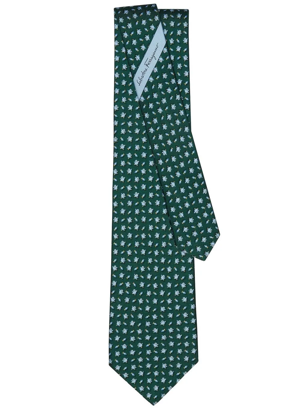 

Ferragamo corbata de seda con pingüinos estampados - Verde