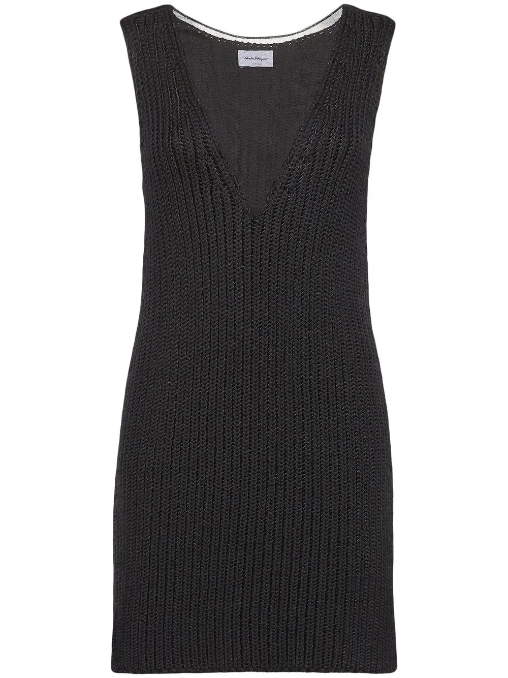 

Ferragamo vestido corto tejido sin mangas - Negro