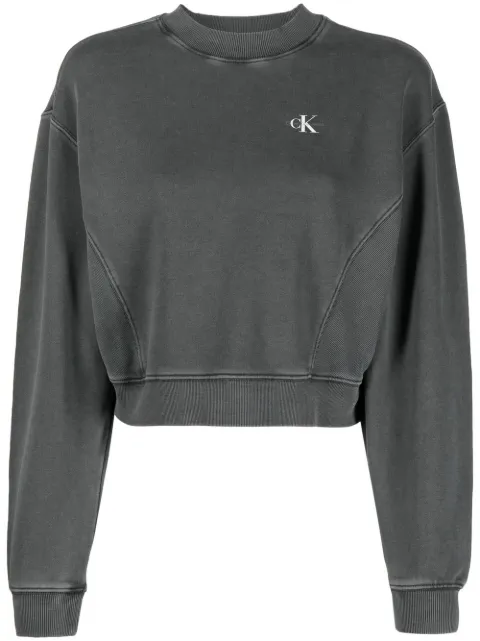 Calvin Klein Jeans sudadera con logo estampado y efecto lavado