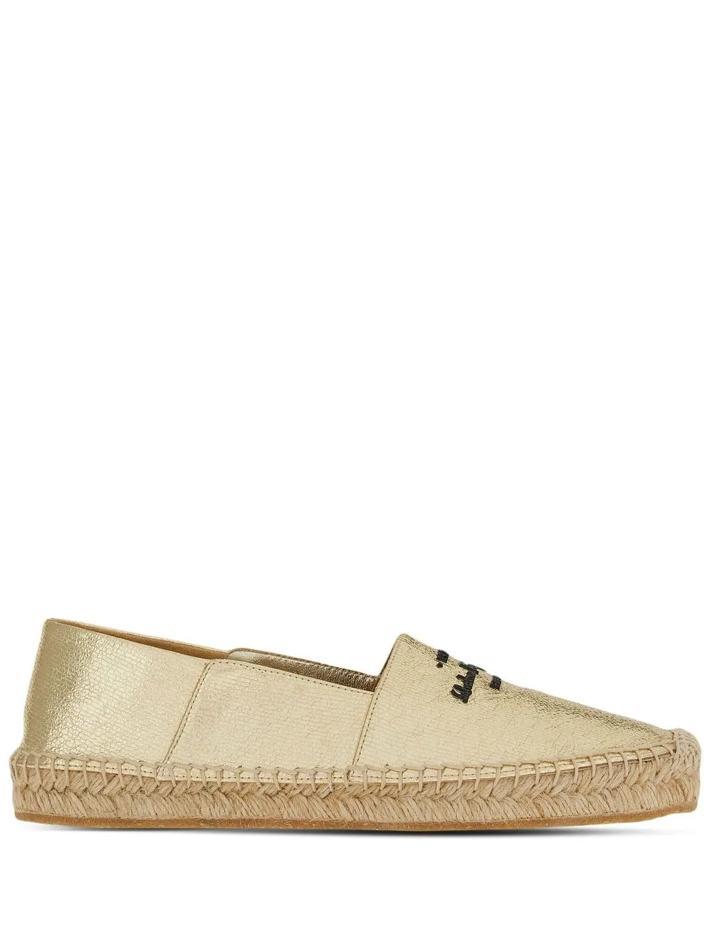 Ferragamo Espadrilles Mit Logo-stickerei In Gold
