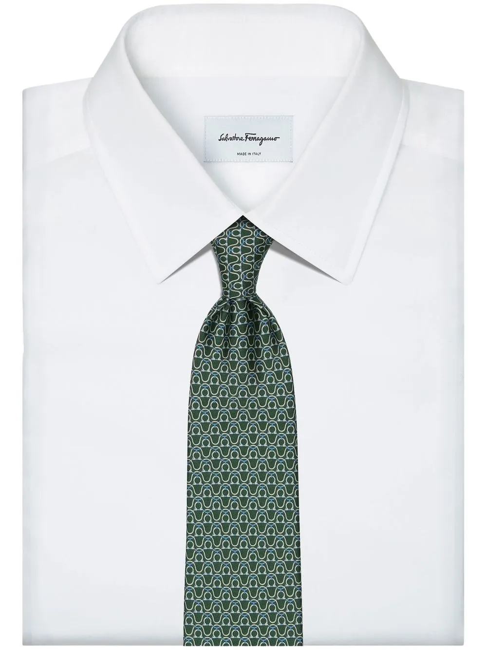 gancini print silk tie