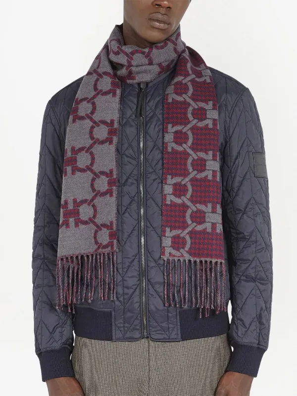 Ferragamo Gancini Print Frindged Scarf Blue FARFETCH PH