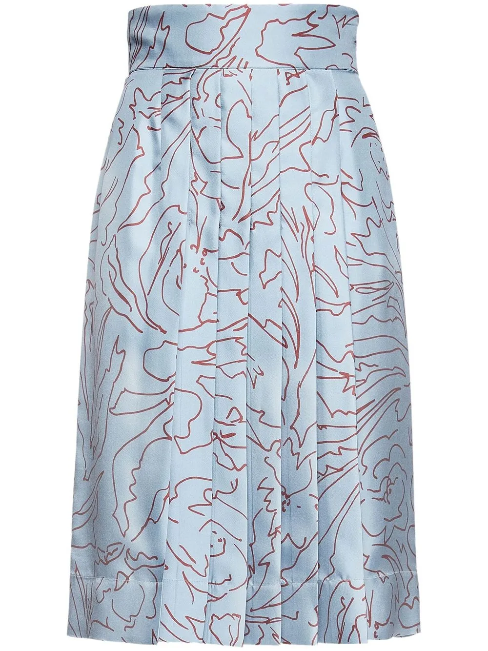 

Ferragamo Ramage-print pleated skirt - Blue