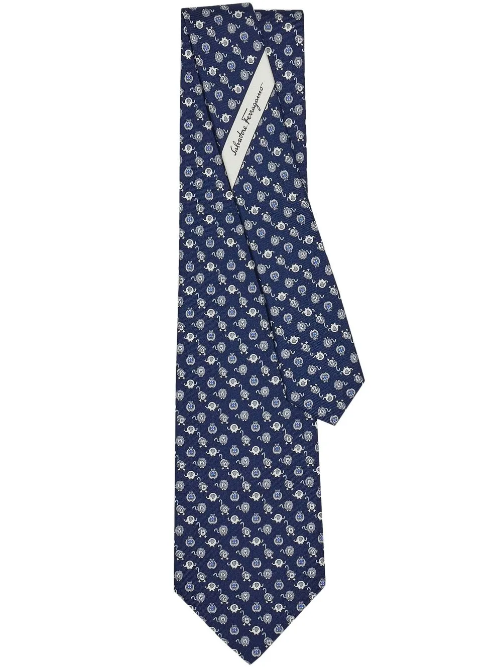 

Ferragamo corbata de seda con estampado Savannah - Azul