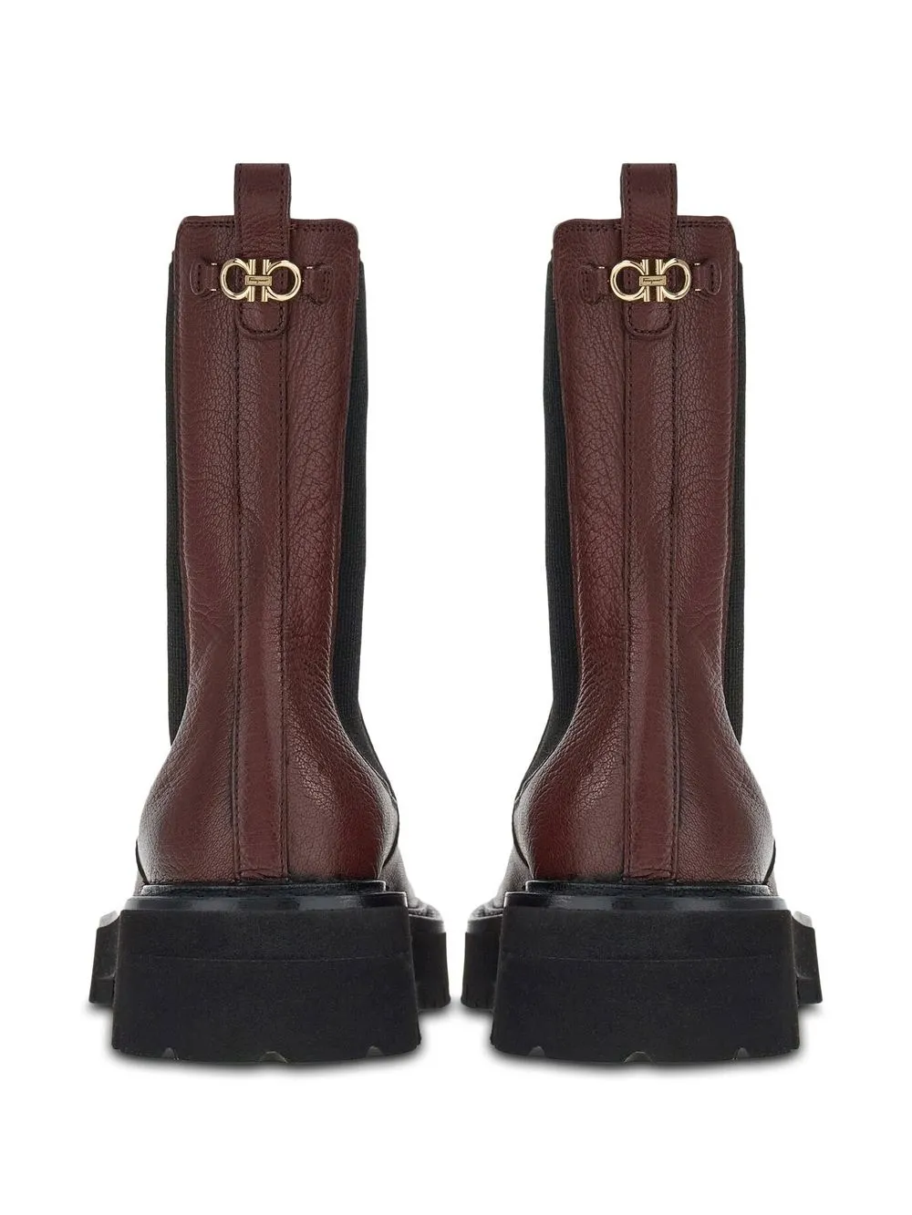 Ferragamo Double Gancini Chelsea Boot In Red