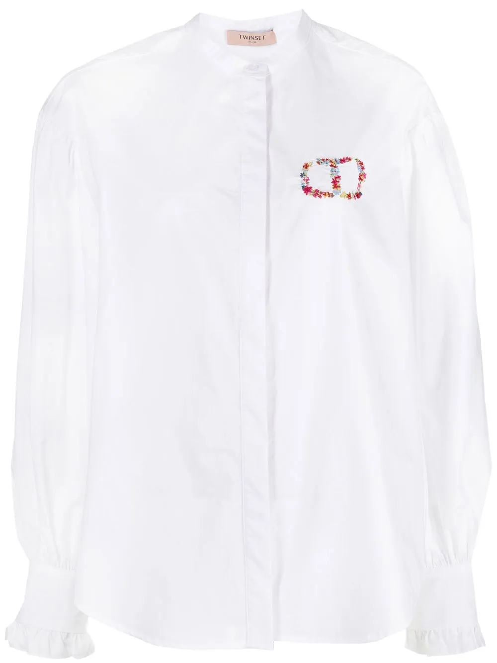 

TWINSET camisa manga larga sin cuello - Blanco