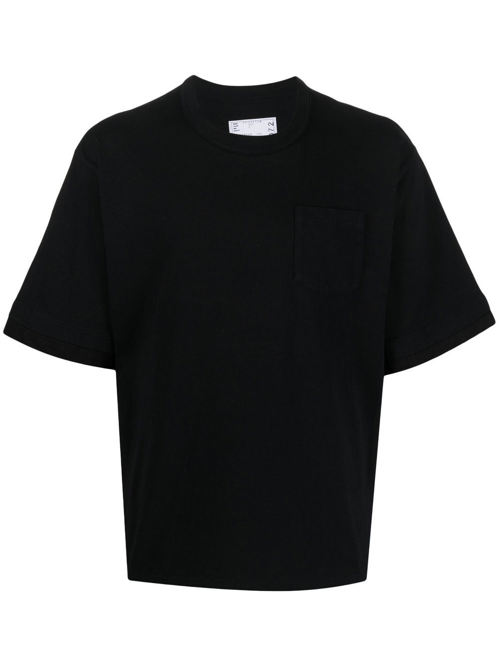 Shop Sacai Short-sleeve Cotton T-shirt In 黑色