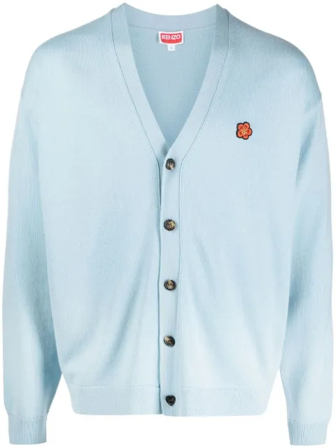 Kenzo floral-patch button-up cardigan