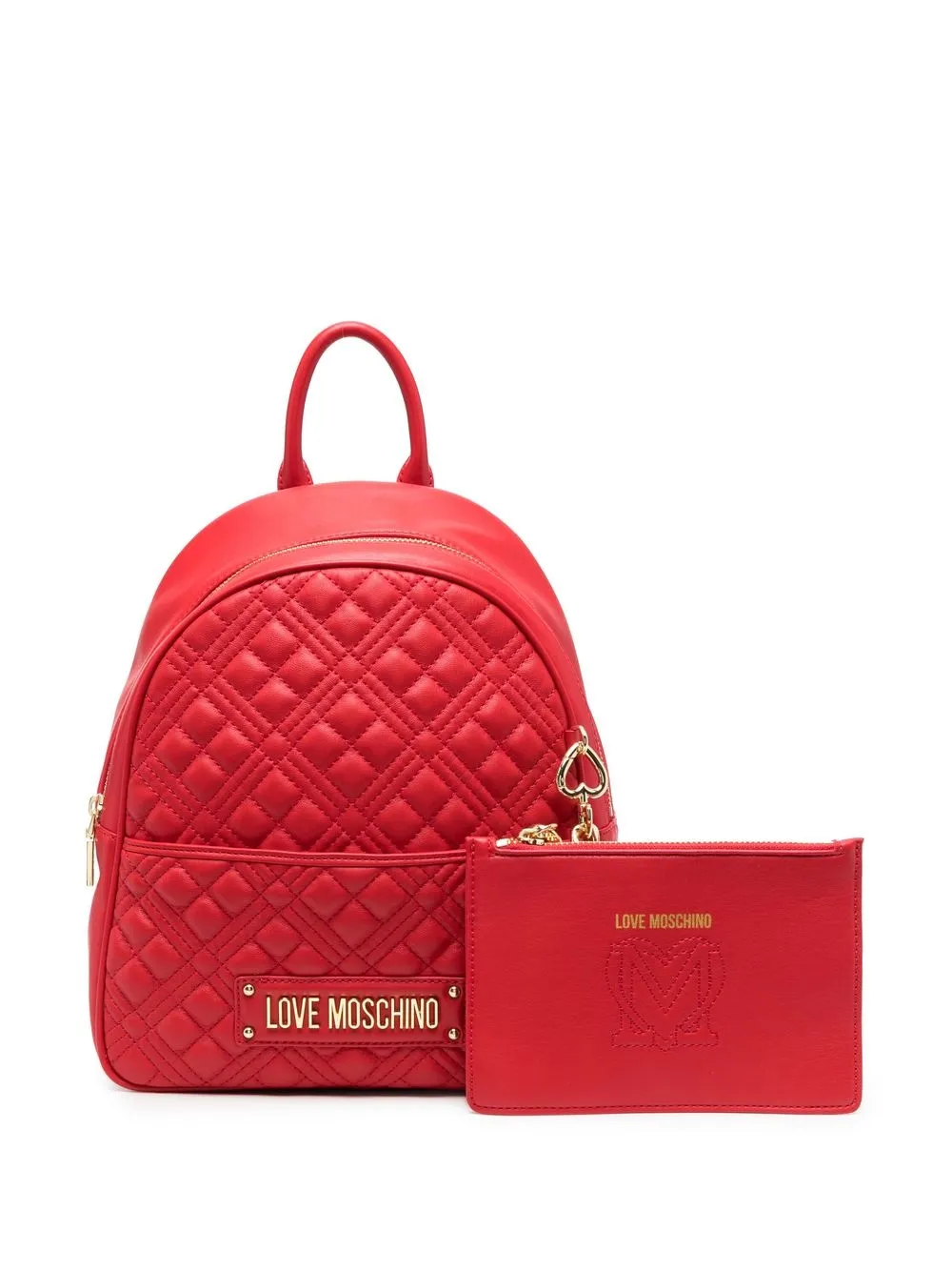 Love Moschino Quilted Faux-leather Backpack In Red