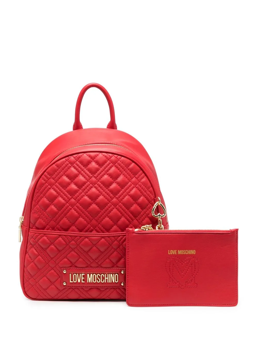 

Love Moschino quilted faux-leather backpack - Red