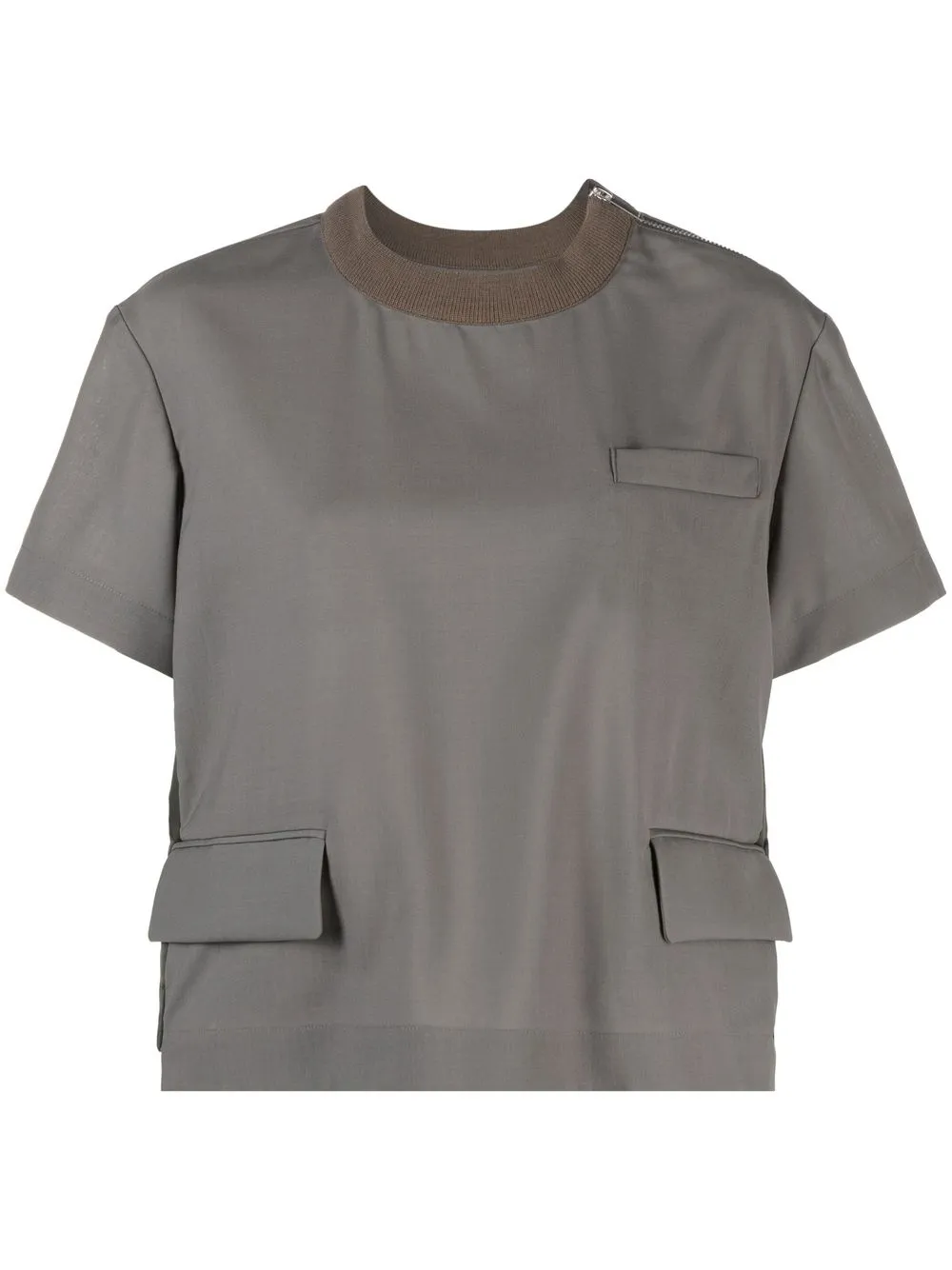 

sacai flap-pocket crewneck T-shirt - Grey