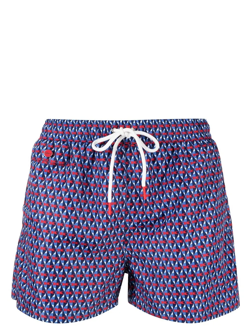 

Kiton shorts de playa con monograma estampado - Azul