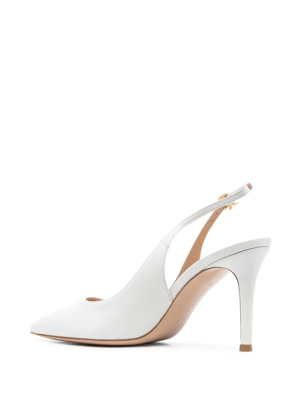  Gianvito Rossi Ribbon Slingback Pumps - White 