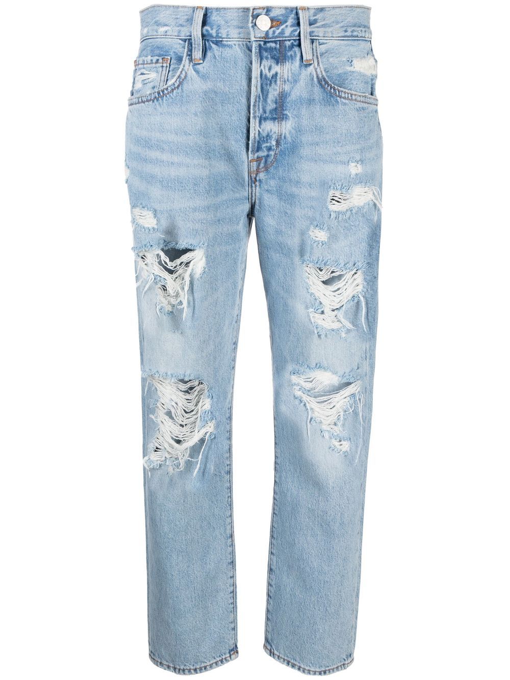FRAME ripped low-rise jeans