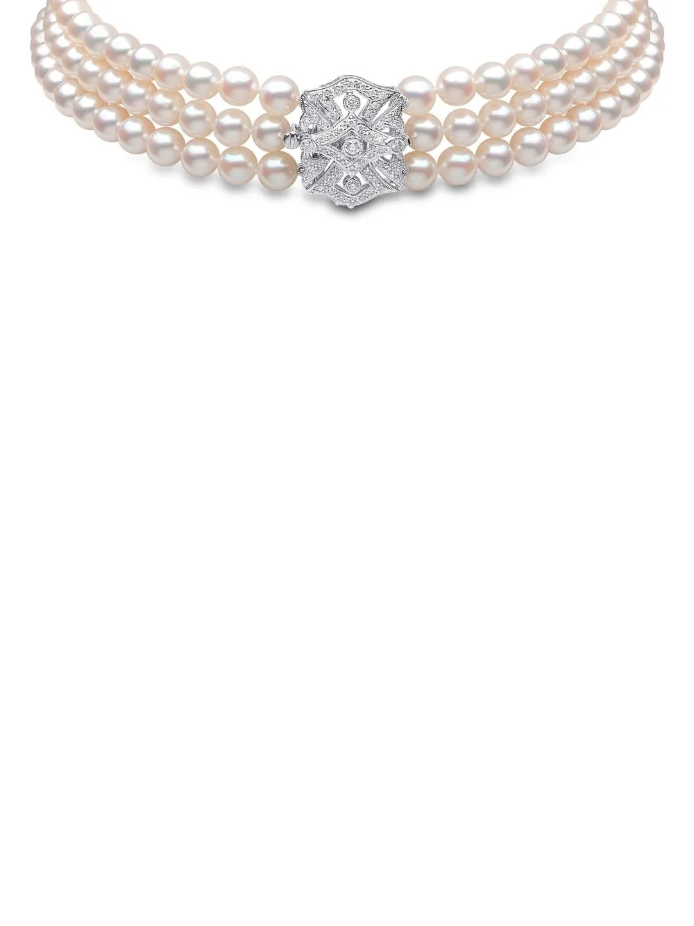 

Yoko London 18kt white gold pearl and diamond choker - Silver