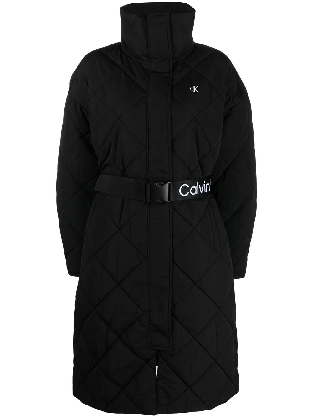 Calvin Klein Jeans logo-belt Quilted Coat - Farfetch