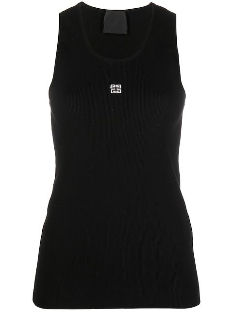 Givenchy logo-embroidered ribbed tank top