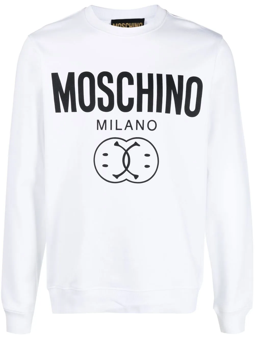 Moschino Classic Ribbed Crewneck Sweater In Weiss