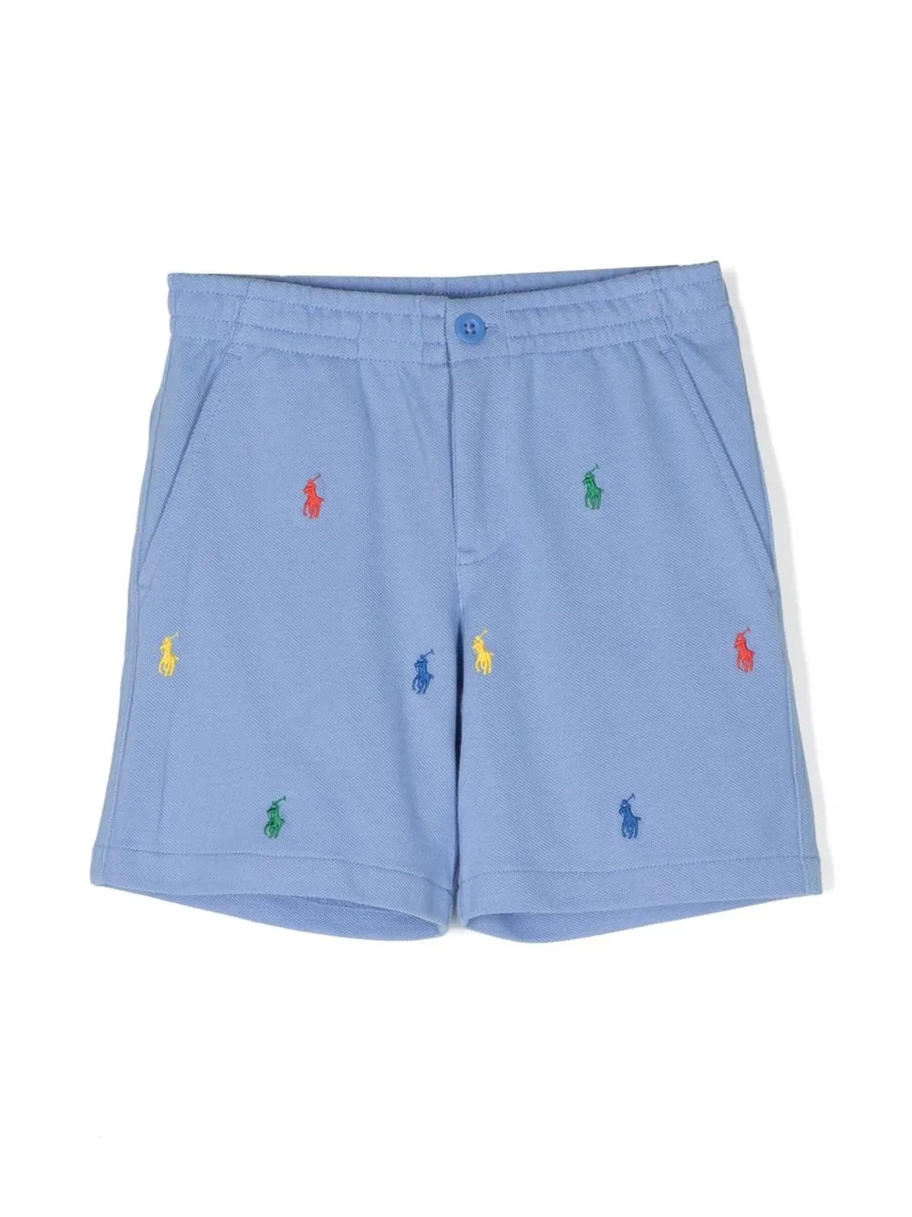 Ralph Lauren Kids' Logo印花卡其短裤 In Blue