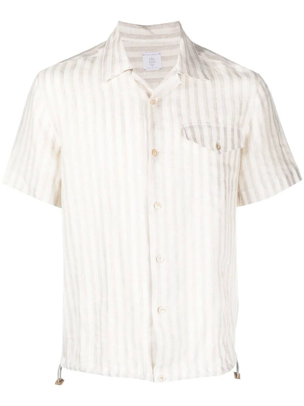 

Eleventy stripe-pettern linen shirt - Neutrals