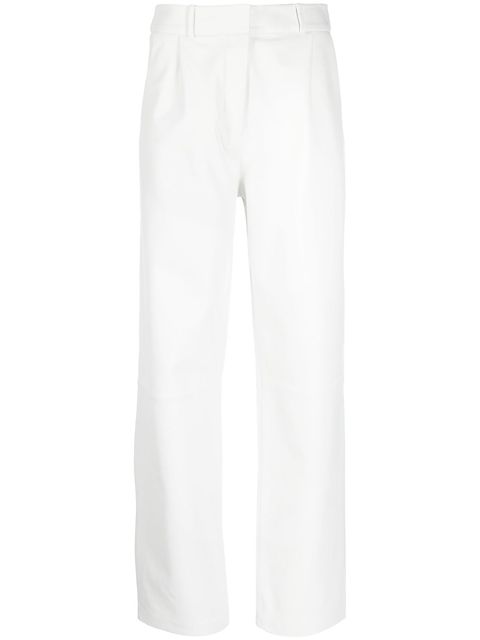 KASSL Editions pleated straight-leg leather trousers
