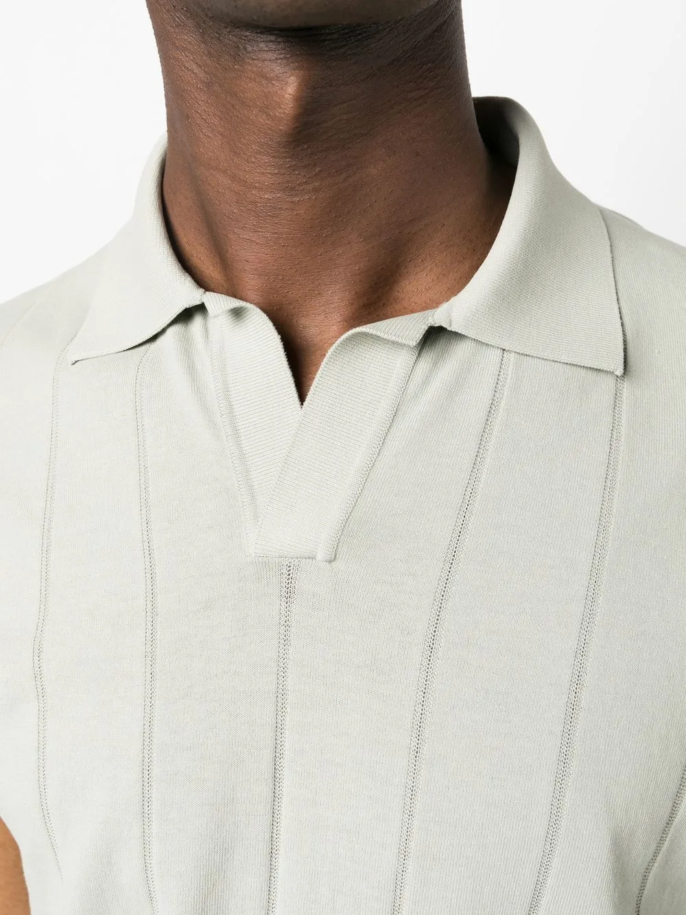 Eleventy Ribbedknit Polo Shirt In Green ModeSens