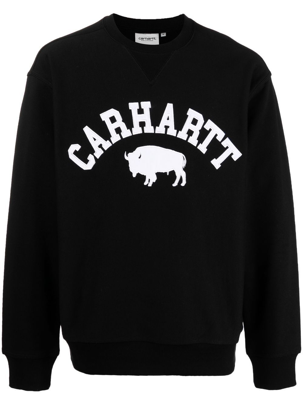 Carhartt Logo-print Crew Neck Sweatshirt In Schwarz