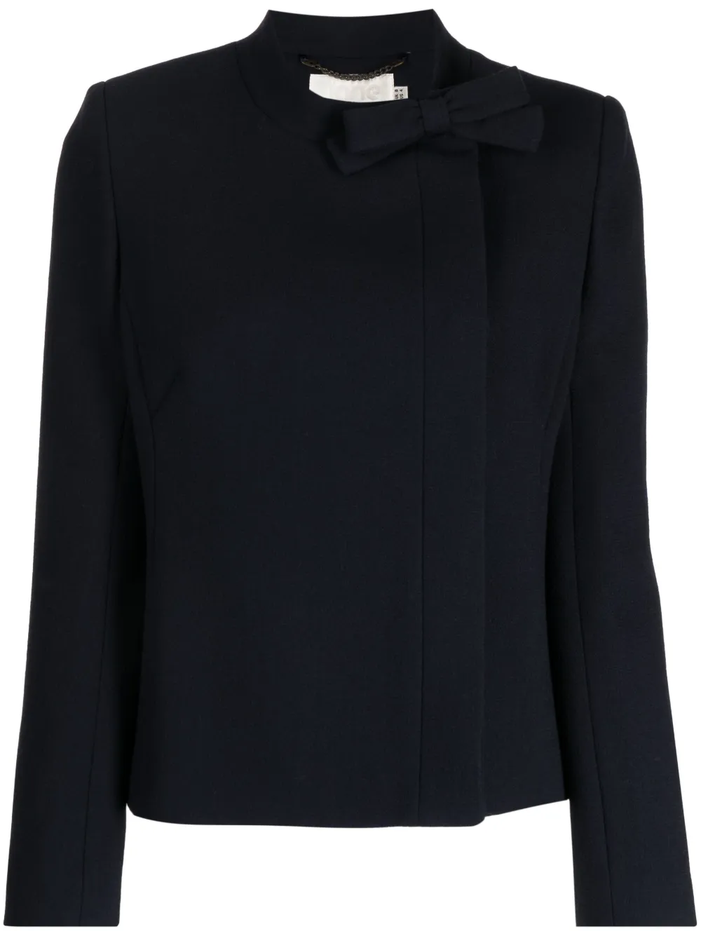 JANE Poet bow-detail wool jacket
