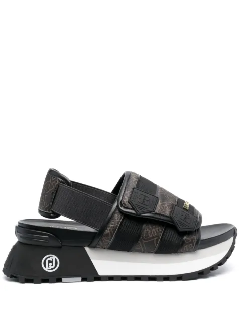 LIU JO women's black/white fabric outlet sandals available in sizes 6-10 (US) ITALY