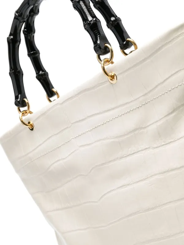 Jil Sander クロコパターン レザーハンドバッグ | ニュートラル
